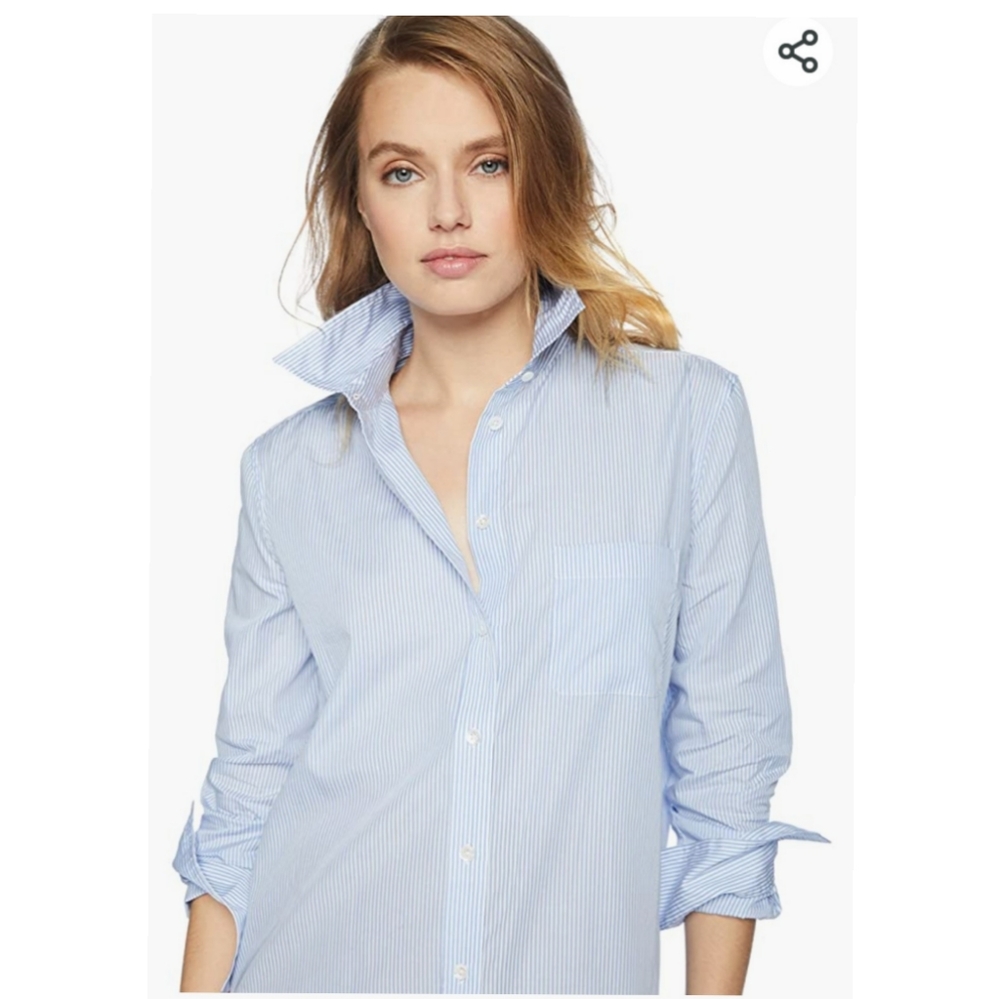NWOT Equipment stripe cotton popplin kenton shirt
